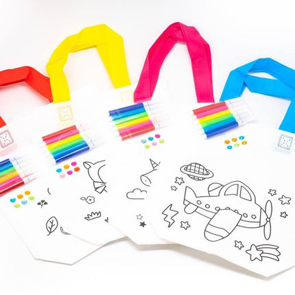DIY Colouring Non Woven Bag Set - Cartoon Design Bags One Dollar Only