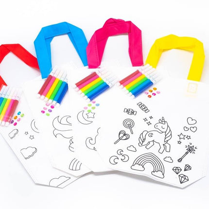 DIY Colouring Non Woven Bag Set - Unicorn Design Bags One Dollar Only