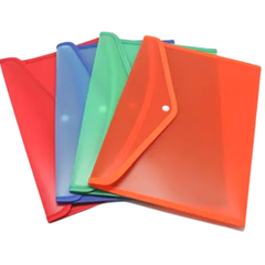 A4 Plastic Button Folder with Fabric Trim Files and Folders One Dollar Only