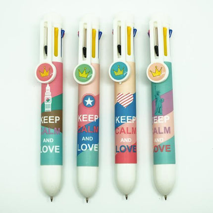 Keep Calm Motif 8 Colored Pens Pens One Dollar Only