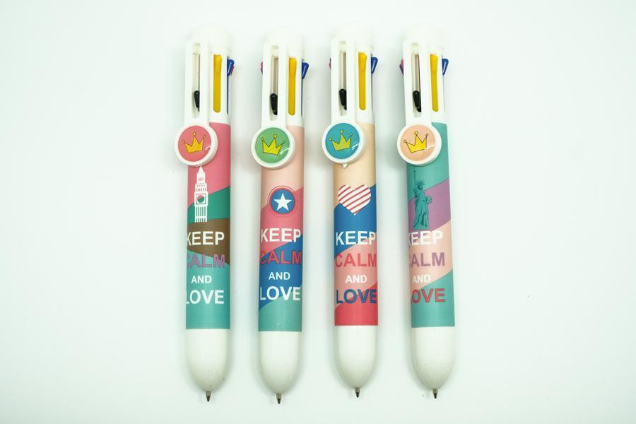 Keep Calm Motif 8 Colored Pens Pens One Dollar Only