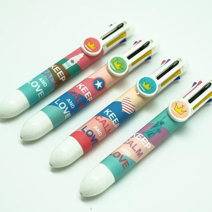 Keep Calm Motif 8 Colored Pens Pens One Dollar Only