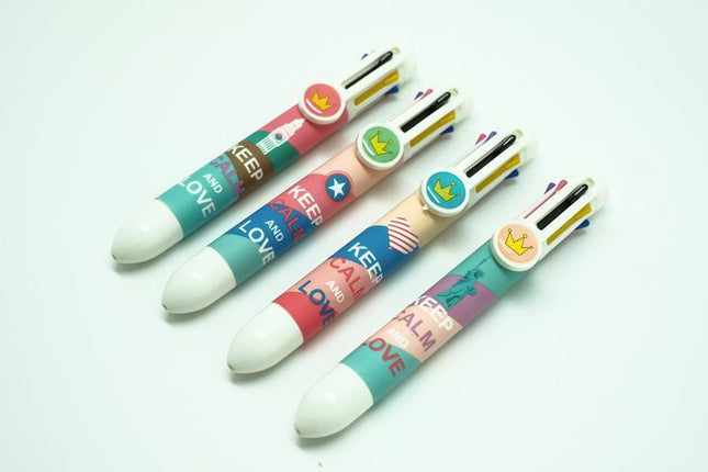 Keep Calm Motif 8 Colored Pens Pens One Dollar Only