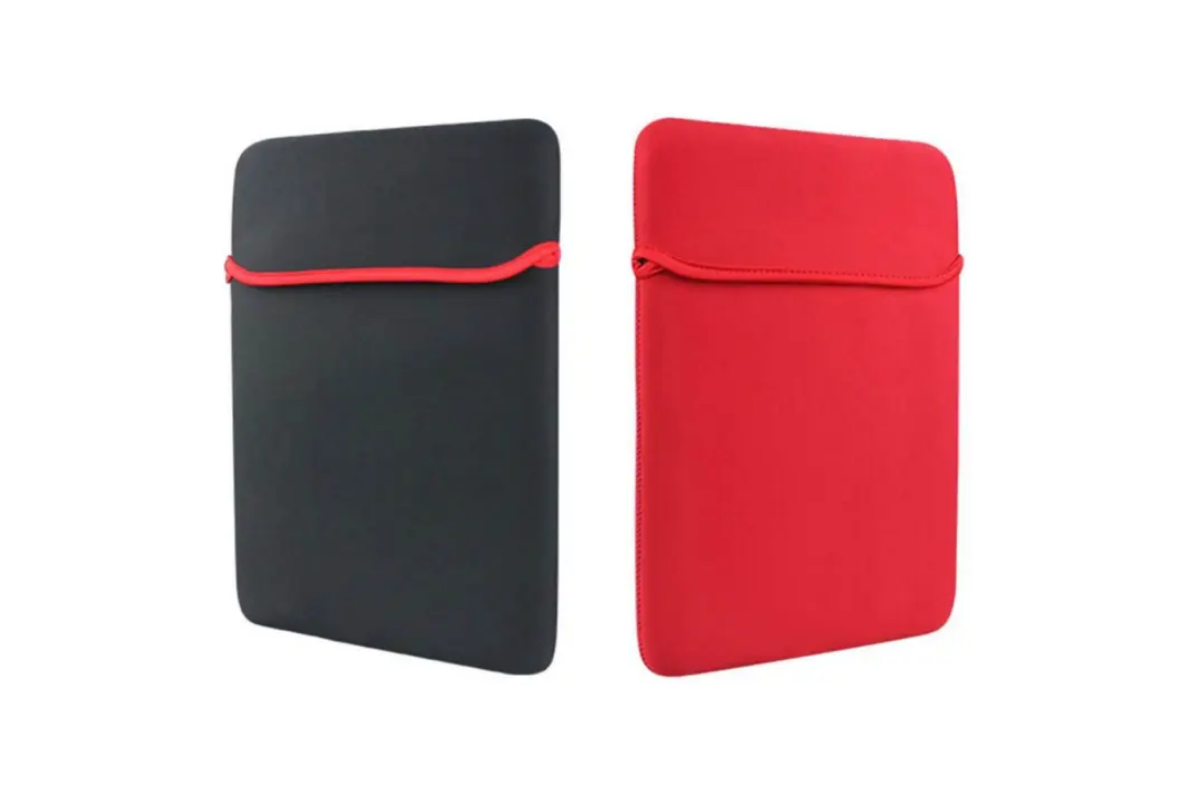 10.2 Inches 2 Tone Red Black Reversible Neoprene iPad Sleeve Bags One Dollar Only