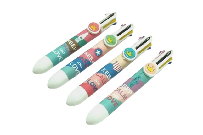 Keep Calm Motif 8 Colored Pens Pens One Dollar Only