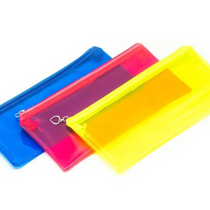Neon PVC Zipper Pencil Case Cases One Dollar Only