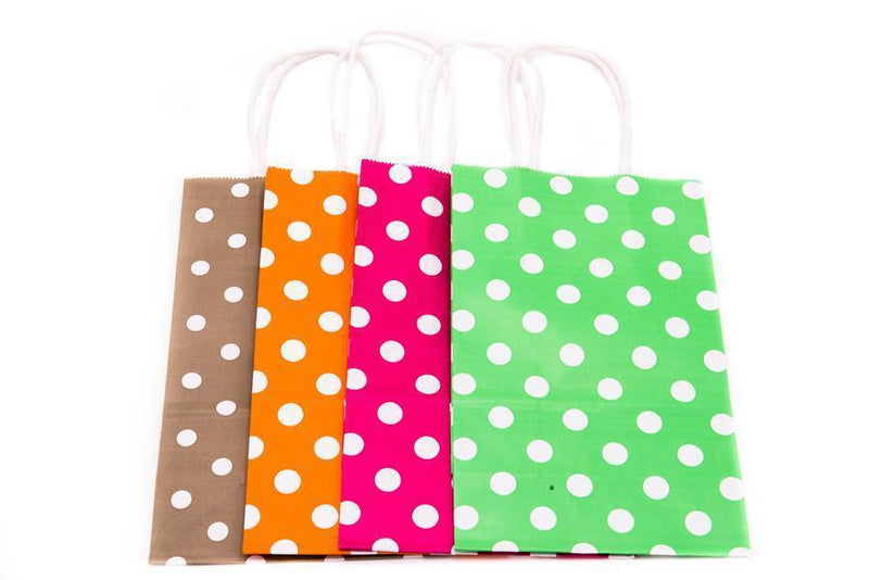 Polka Dot Paper Gift Bags Bags One Dollar Only