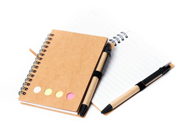 Recycled Notebook with Sticky Pad and Pen Notebooks One Dollar Only