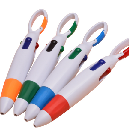 4 Colour Pen with Carabiner Hook Pens One Dollar Only