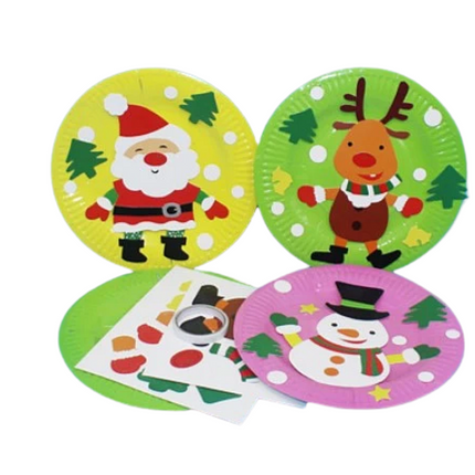 DIY Christmas Paper Plates Party Supplies One Dollar Only