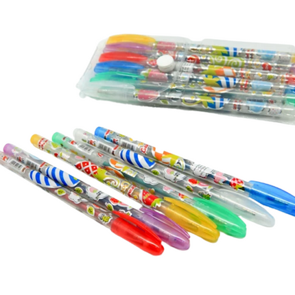 6-Colour Glitter Pen Set Colouring Materials One Dollar Only