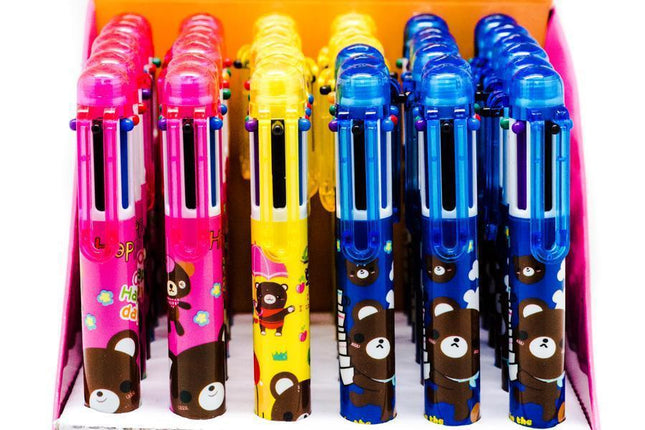 Teddy Bear 6 Colour Pen Pens One Dollar Only